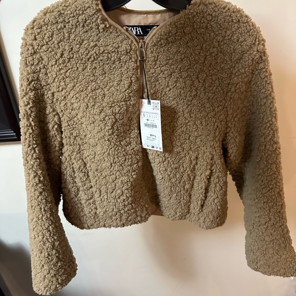 Zara Camel Fleece Jacket